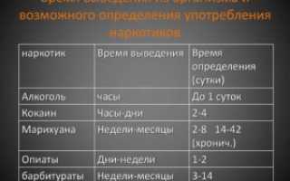 Через сколько дней выводится гашиш
