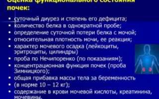 Функциональное состояние почек