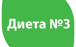 Диета №3 (диетический стол №3), разрешенные, запрещенные продукты