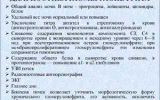 Анализы крови и мочи при гломерулонефрите